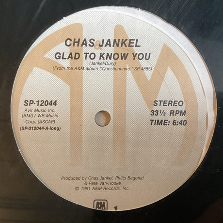 Jankel, Chas - Glad To Know You