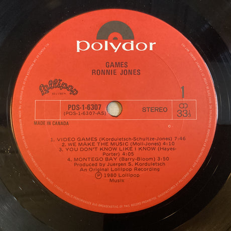Jones, Ronnie - Games