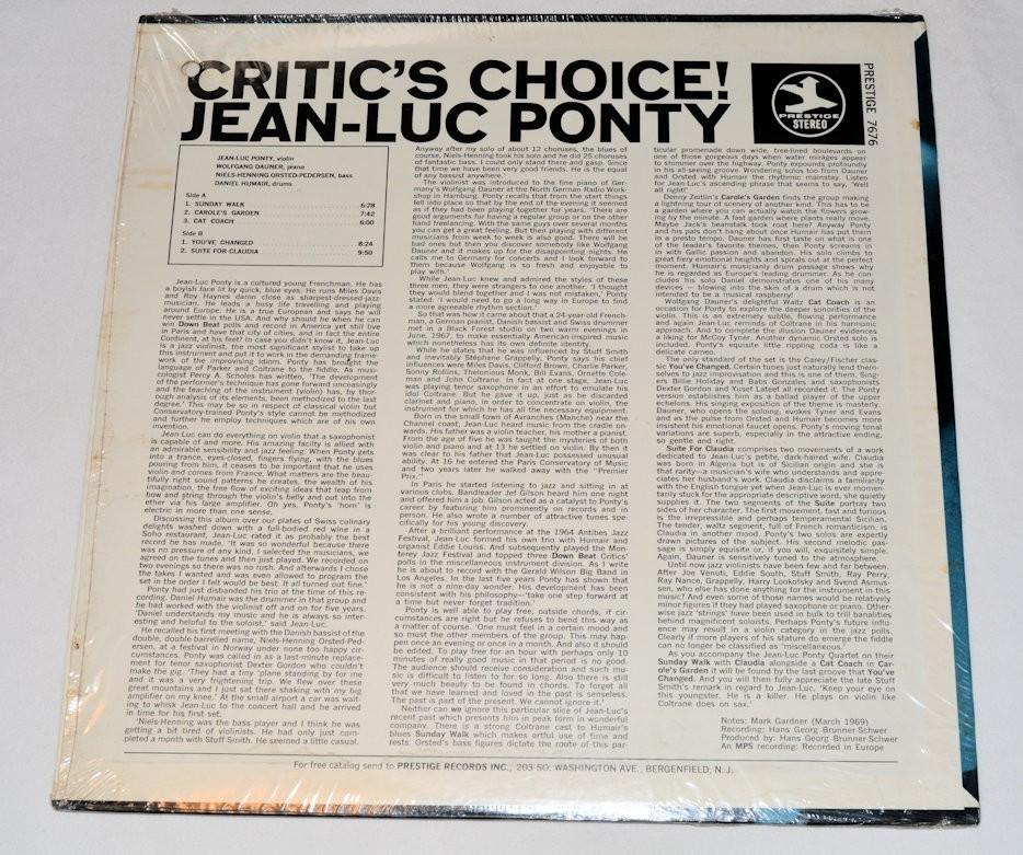 Ponty, Jean-Luc - Critic's Choice