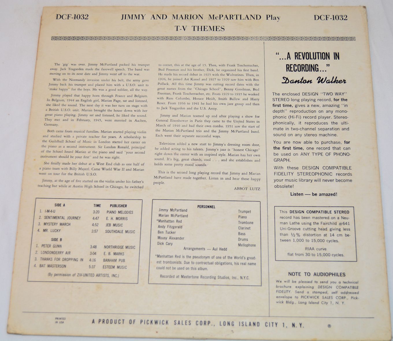 McPartland, Jimmy & Marion - TV Themes