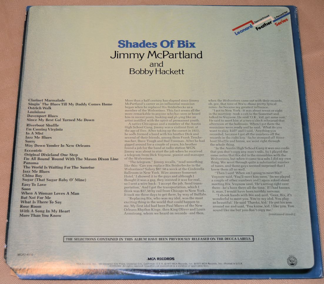 McPartland, Jimmy - Shades Of Bix