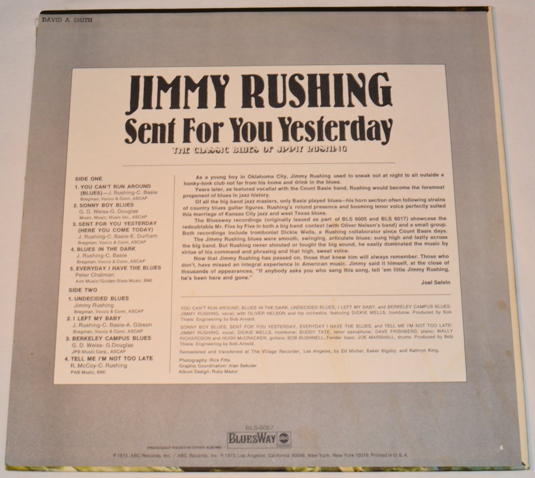 Rushing, Jimmy - Sent For You Yesterday