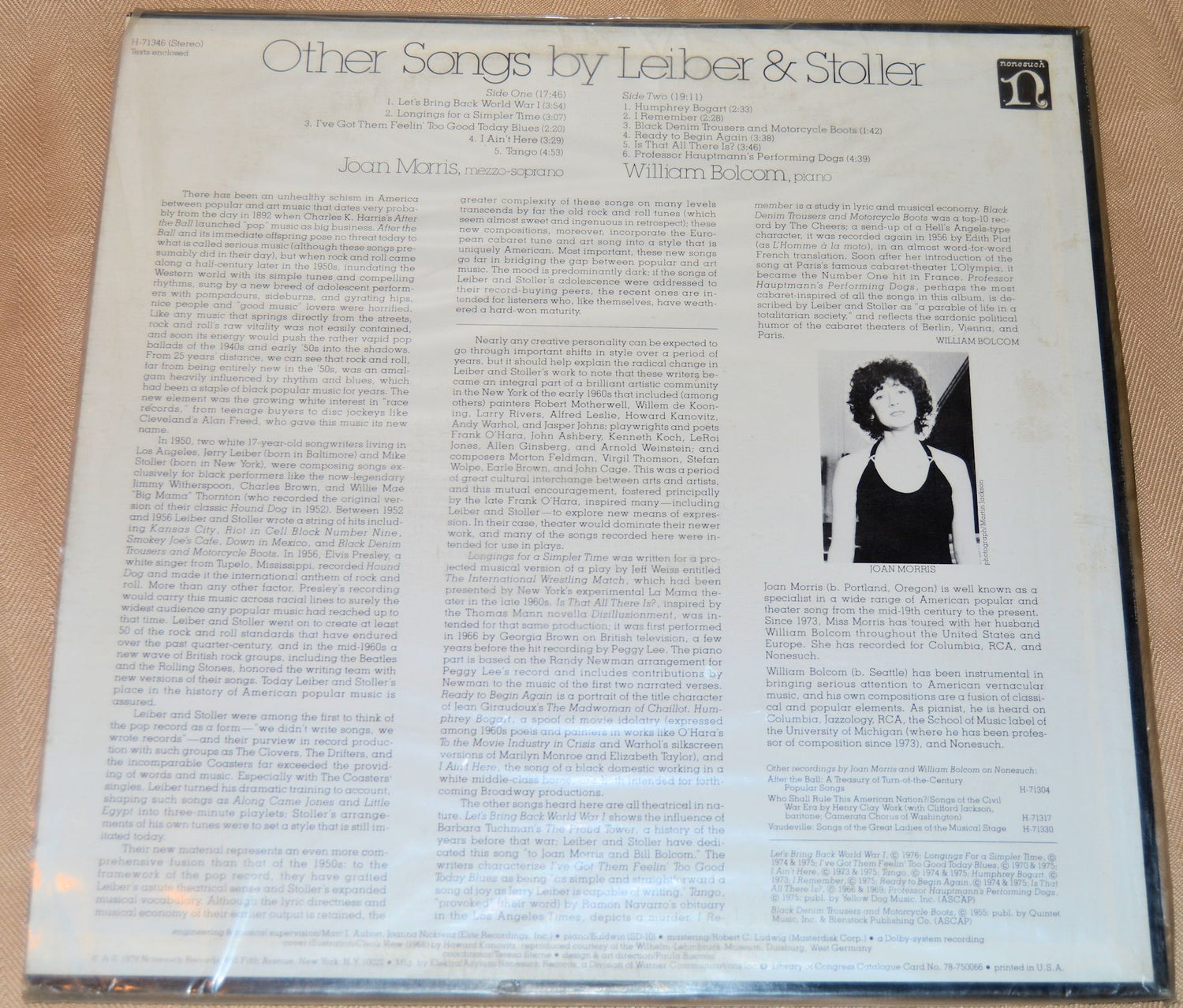 Morris, Joan/Bolcom, William - Other Songs By Leiber & Stoller