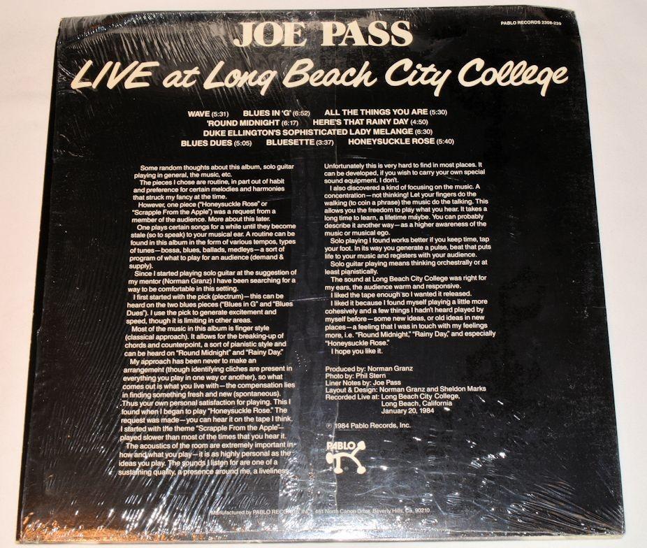 Pass, Joe - Live At Long Beach