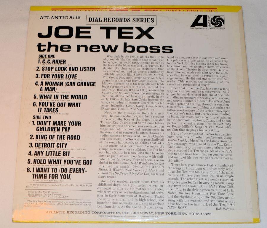 Tex, Joe - The New Boss