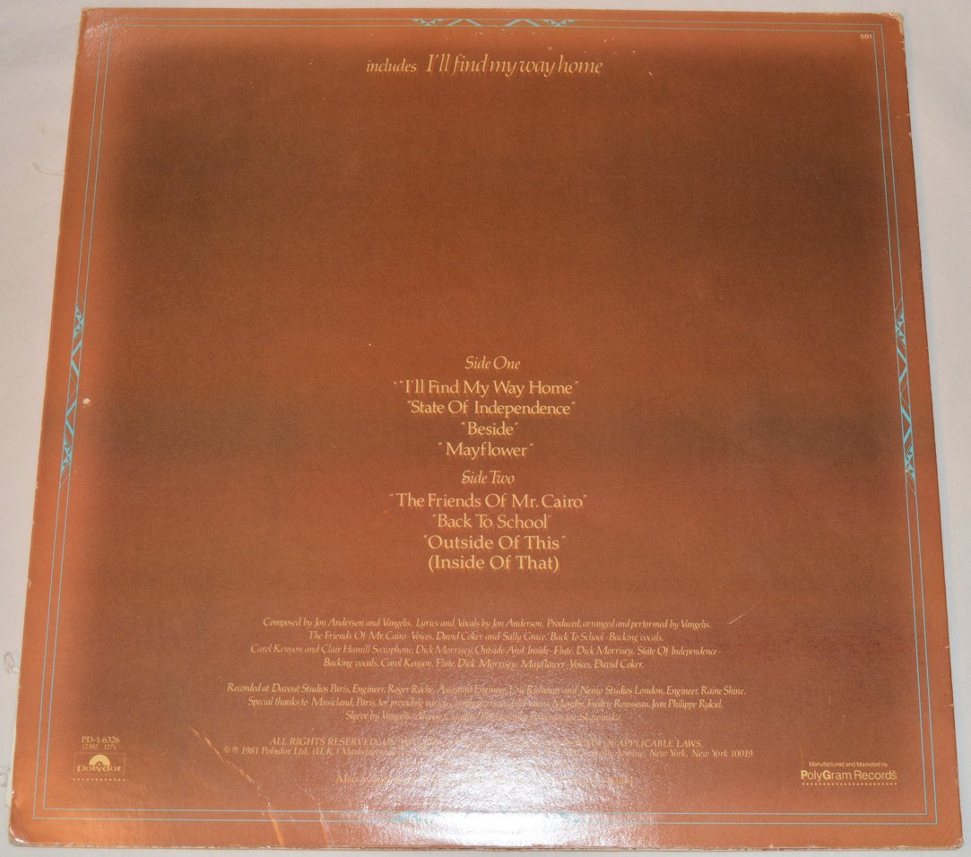 Vangelis, Jon - Friends Of Mr Cairo