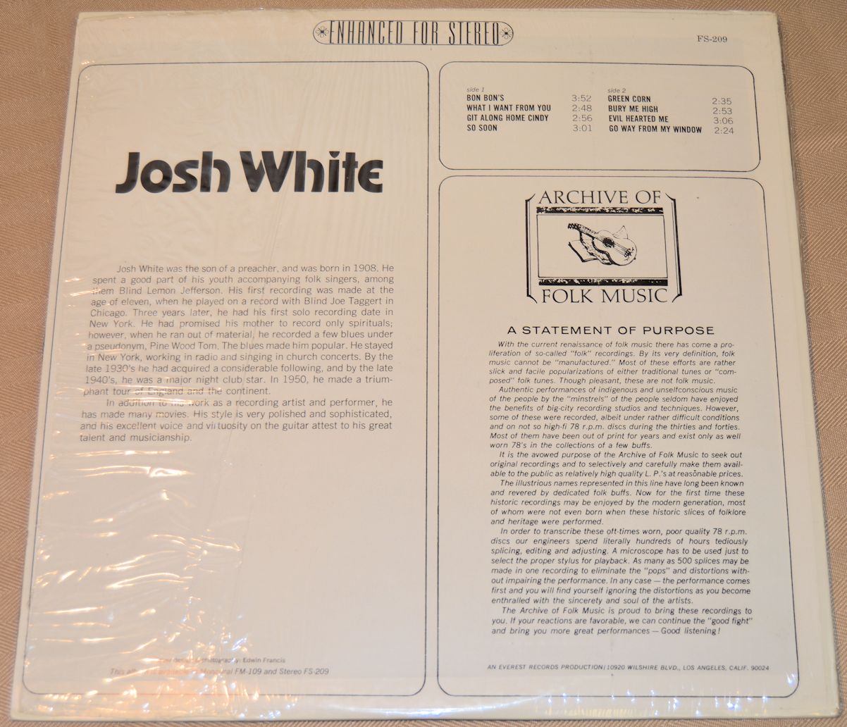 White, Josh - Archive Of Folk Music