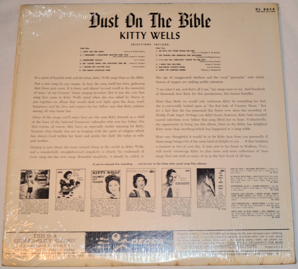 Wells, Kitty - Dust On The Bible