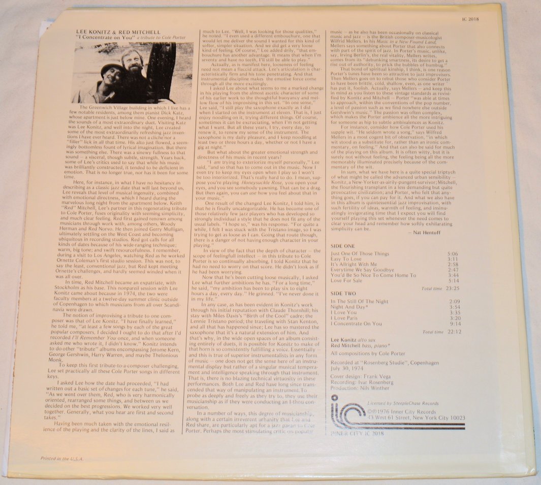 Konitz, Lee - I Concentrate On You