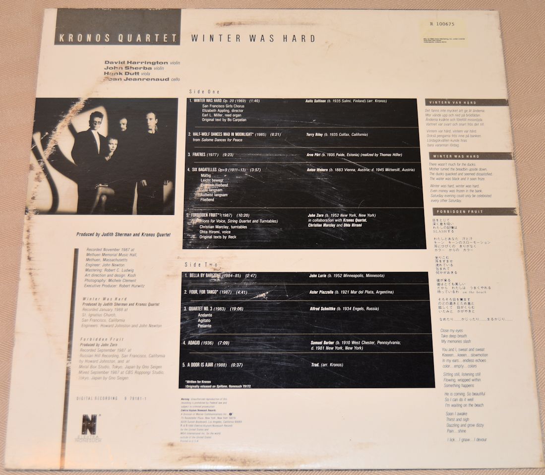 Kronos Quartet - Winter Was Hard