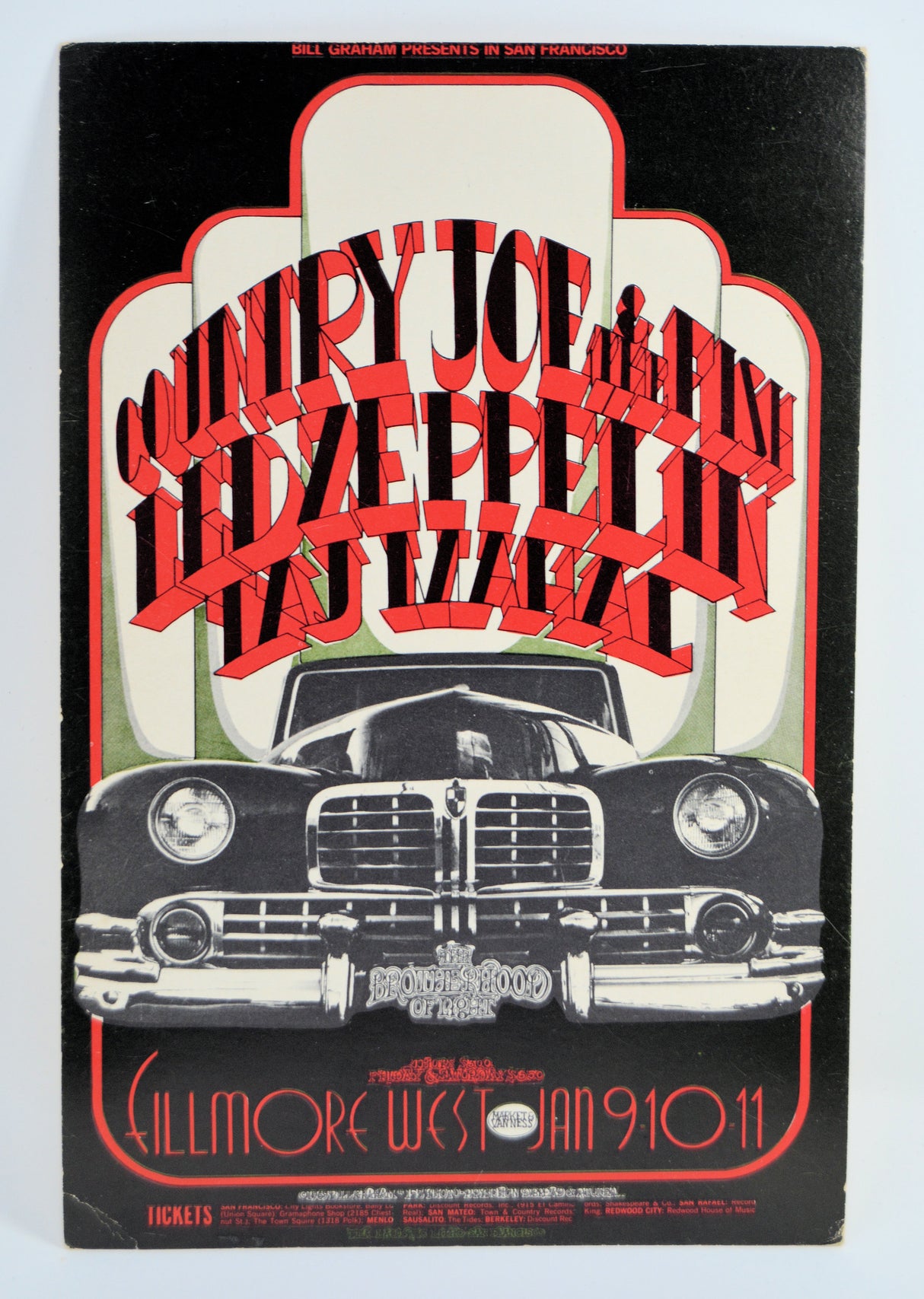 Led Zeppelin - Fillmore Postcard