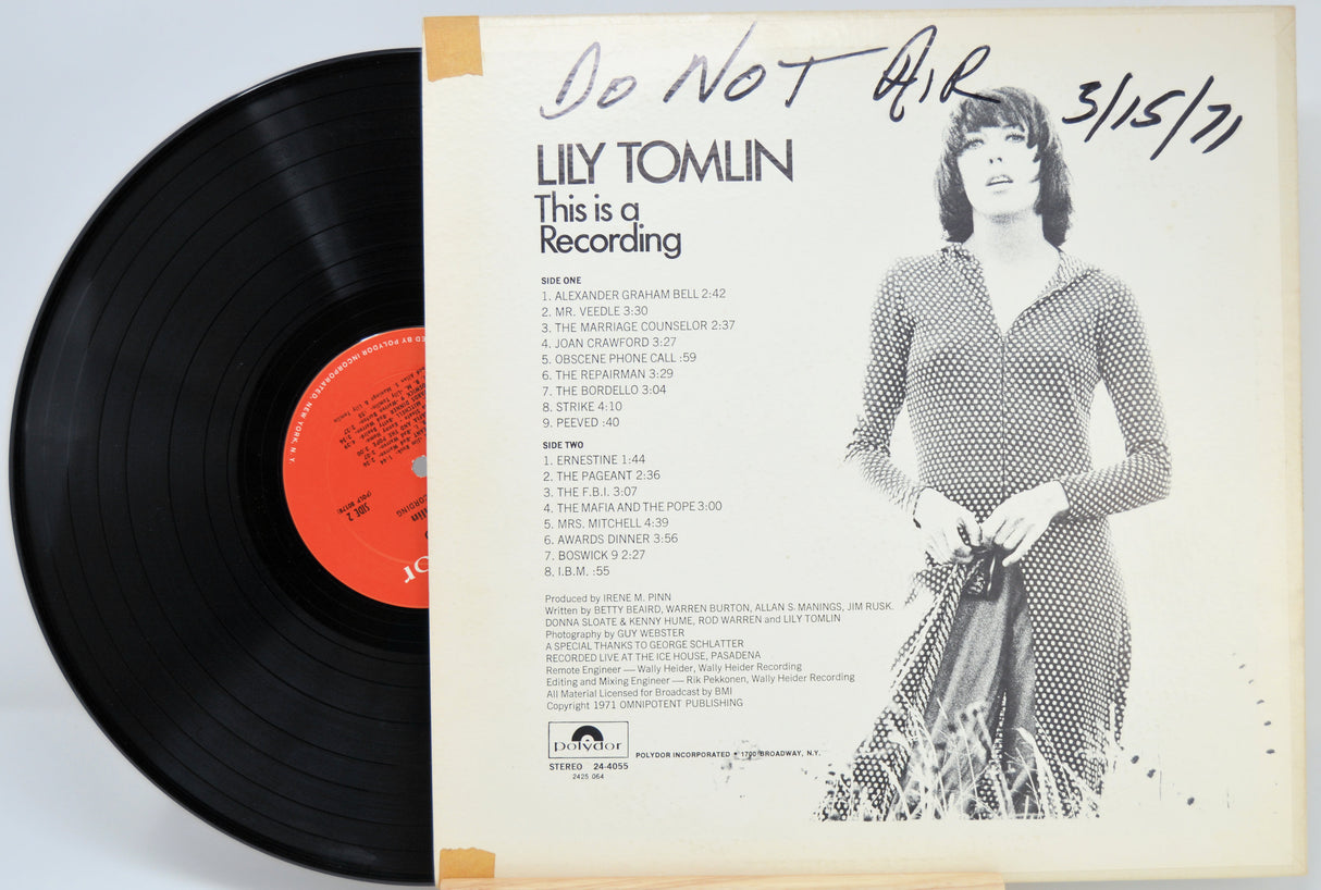 Tomlin, Lily - This Is A Recording