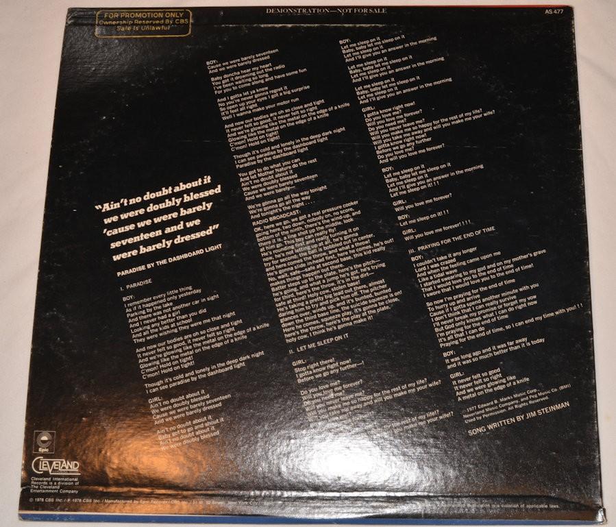 Meat Loaf - Paradise By The Dashboard