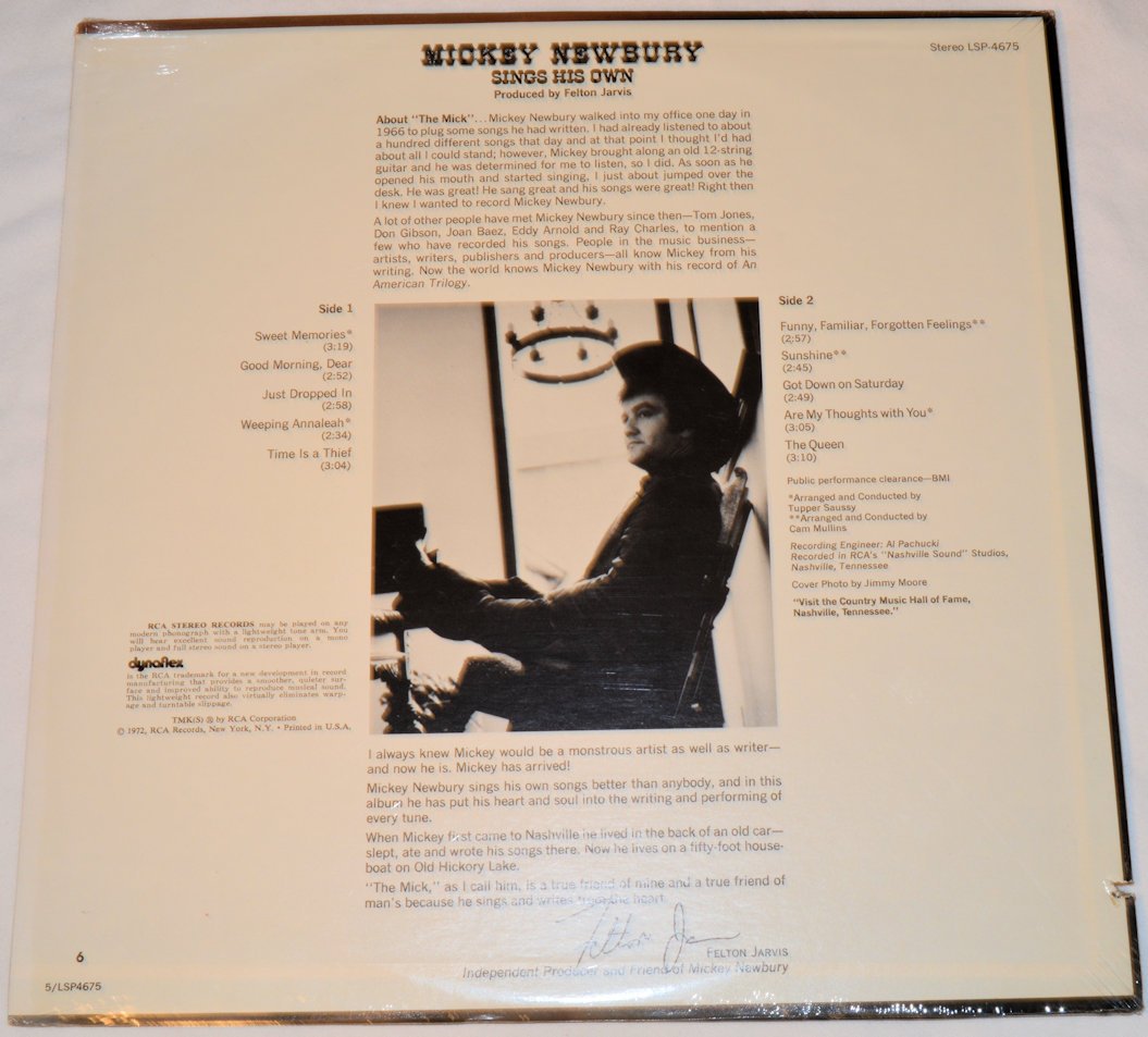 Newbury, Mickey - Sings His Own