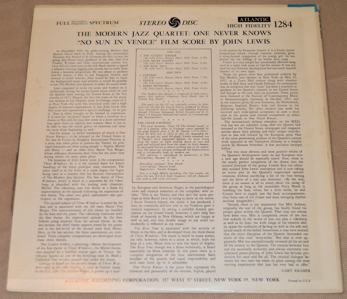 Modern Jazz Quartet - No Sun In Venice