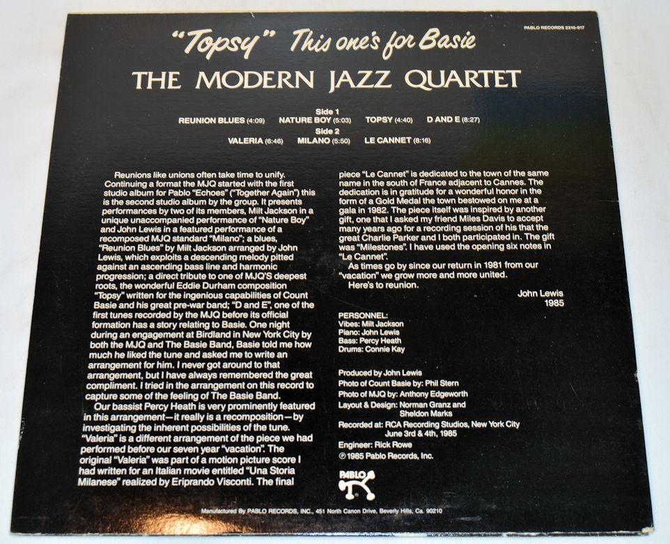 Modern Jazz Quartet - Topsy