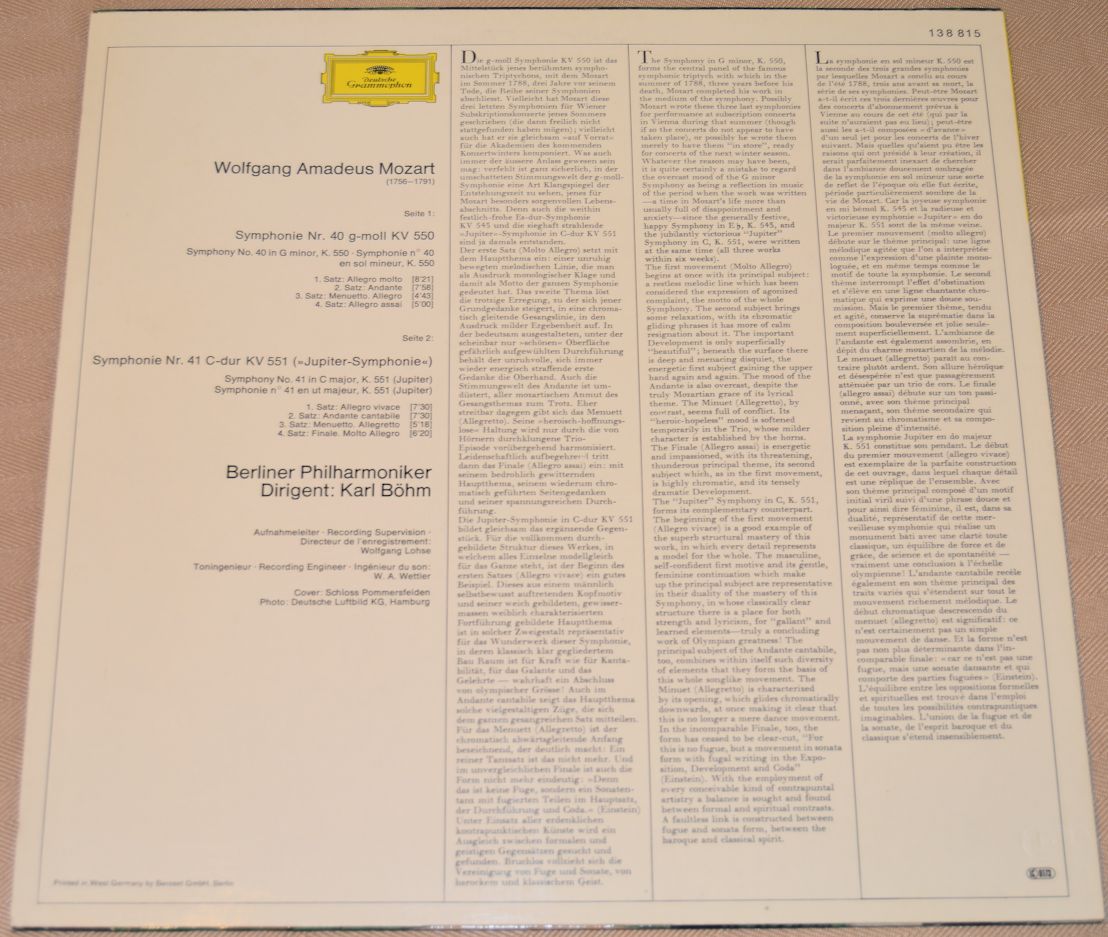 Mozart - Karl Bohm - Berliner Philharmoniker