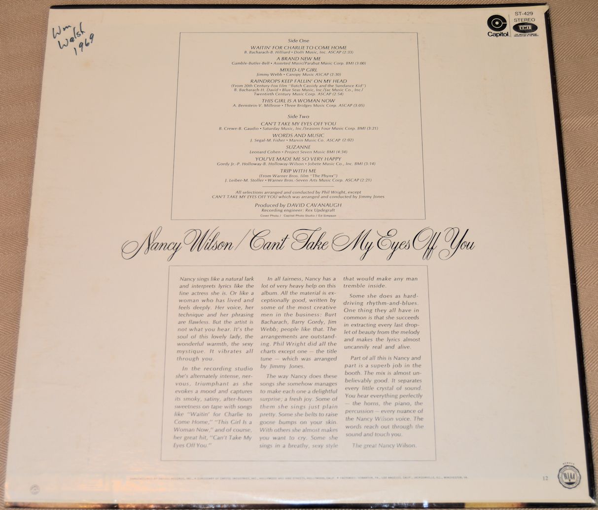 Wilson, Nancy - Can't Take My Eyes Off You