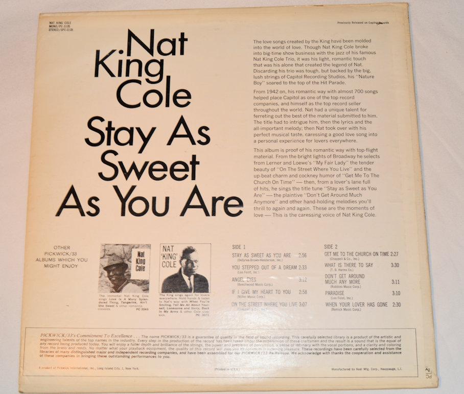Cole, Nat King - Stay As Sweet As You Are