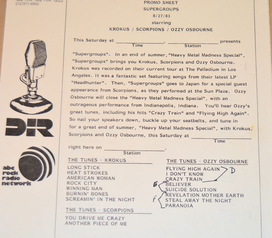 Ozzy/Krokus/Scorpions - Supergroups Radio