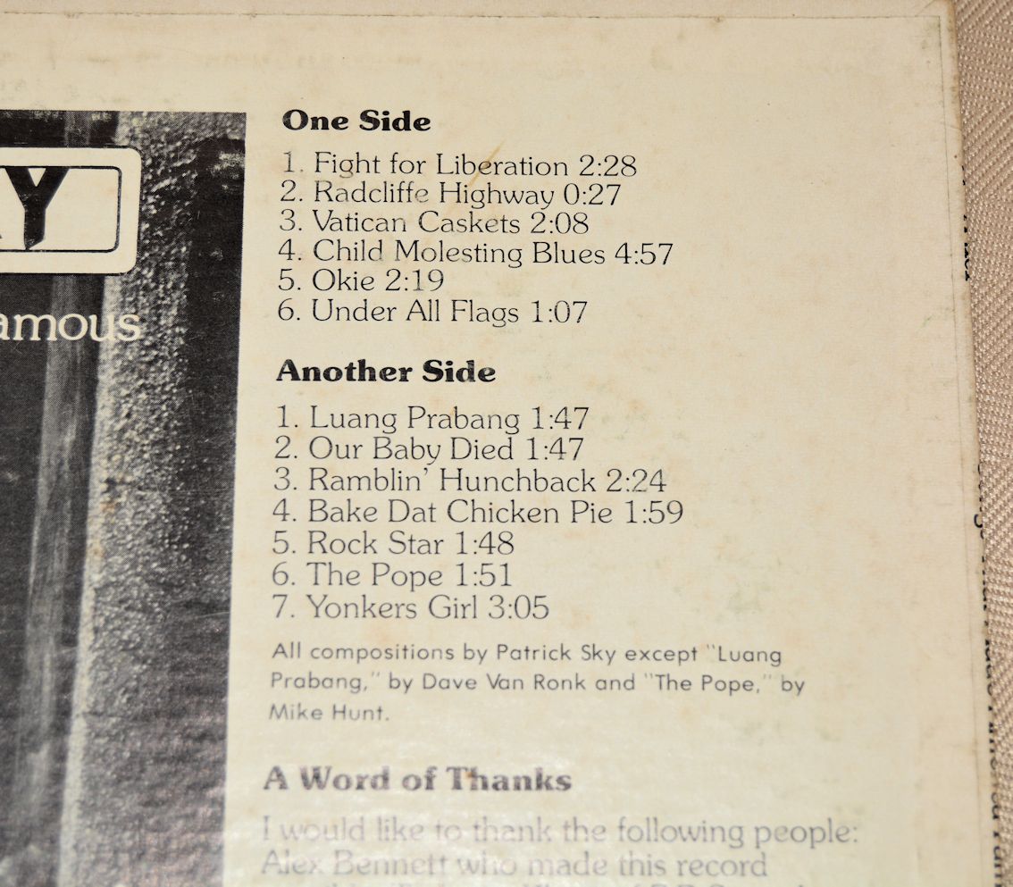 Sky, Patrick - Songs That Made America Famous