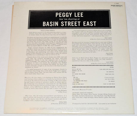 Lee, Peggy - Basin Street East