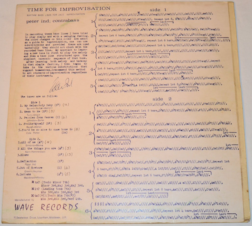 洋楽 Peter Ind-Time for Improvisation-LP UK Peter Ind – Time For Improvisation – Vinyl (LP), 1969