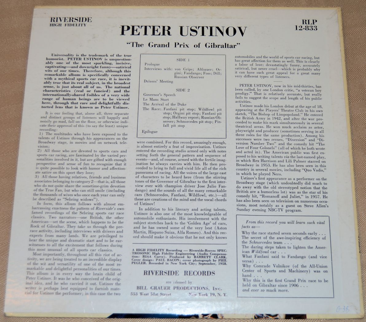 Ustinov, Peter - The Grand Prix Of Gibraltar