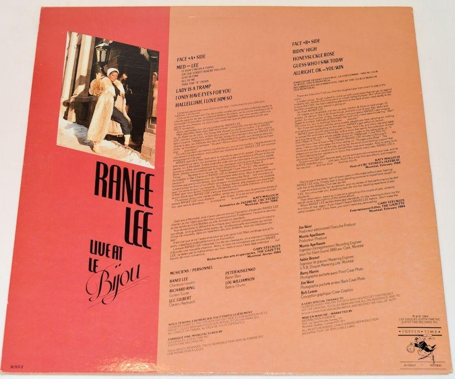 Lee, Ranee - Live At Le Bijou