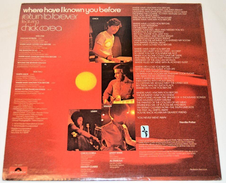 Return To Forever - Where Have I Known You Before
