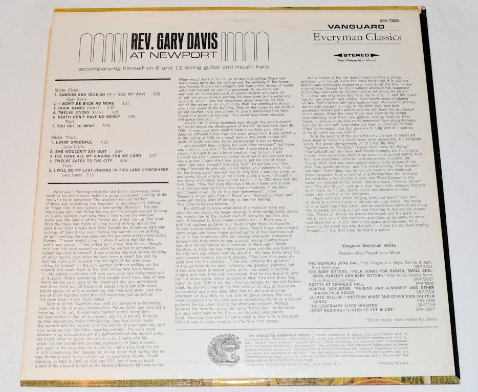 Davis, Reverend Gary - At Newport