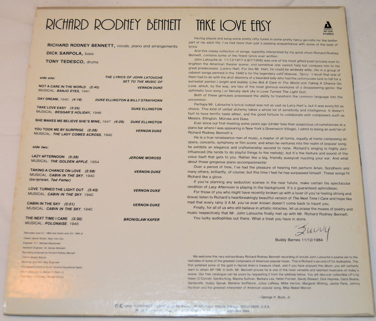 Bennett, Richard Rodney - Take Love Easy