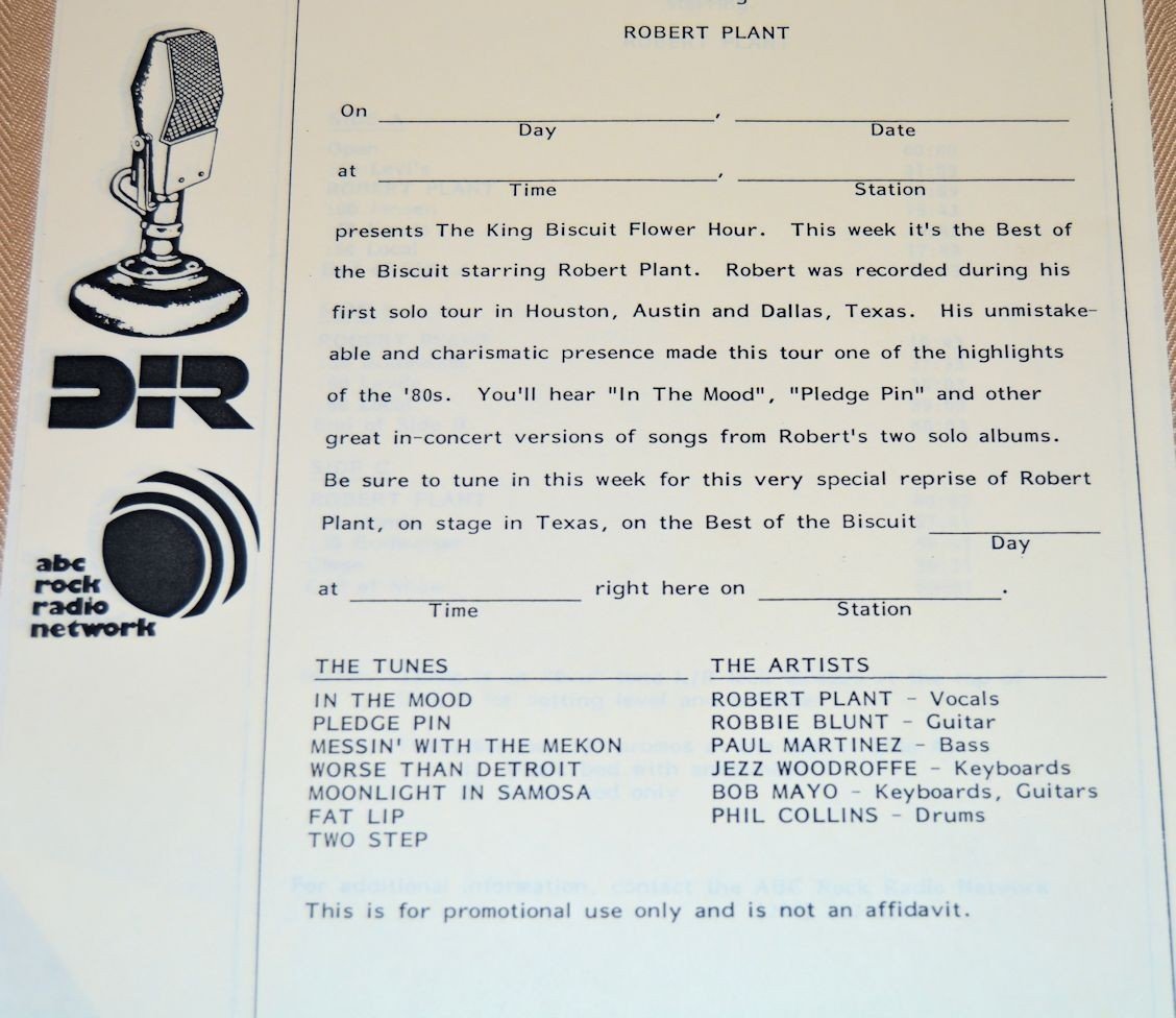 Plant, Robert - King Biscuit