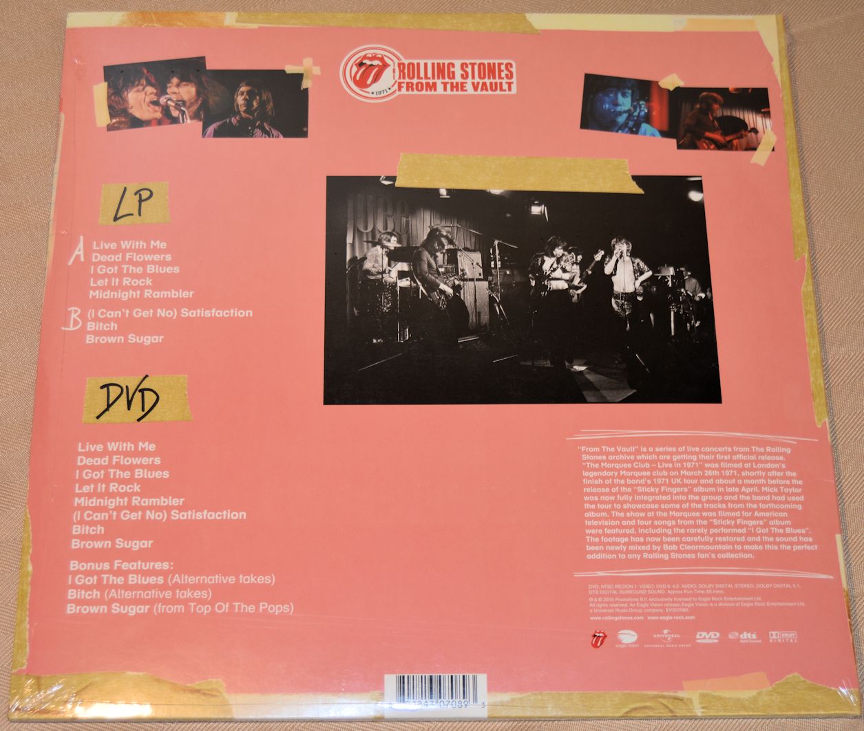 Rolling Stones From The Vault Marquee Club 1971 Vinyl LP DVD Joe Rolling Stones From The Vault Marquee Club 1971 Vinyl LP DVD Joe