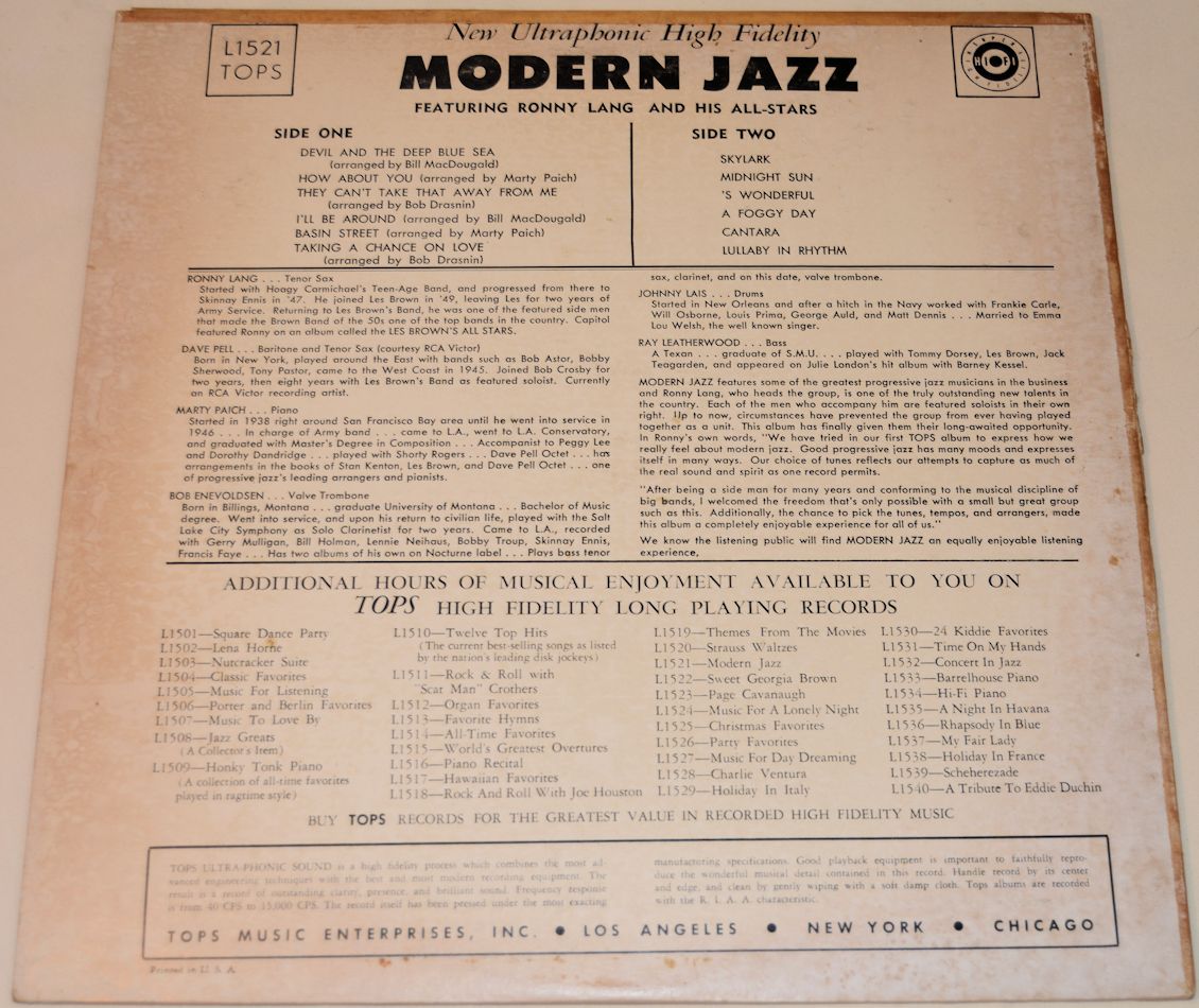 Lang, Ronnie - Modern Jazz