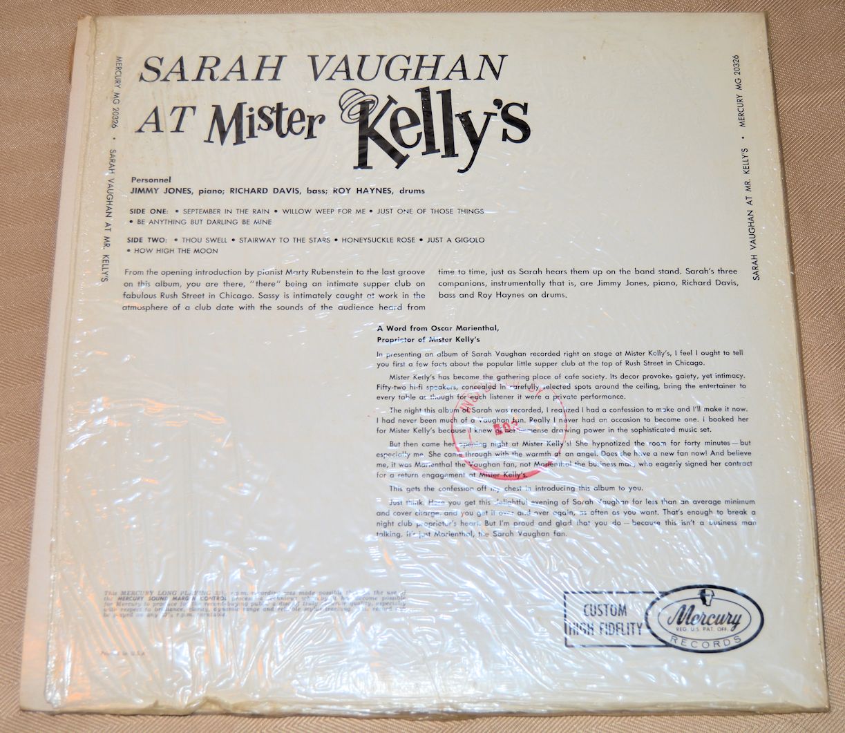 Vaughan, Sarah - At Mr. Kelly's