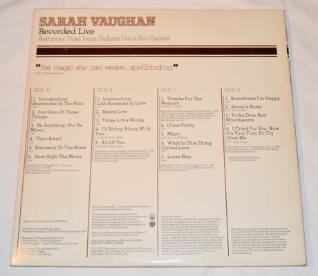 Vaughan, Sarah - Recorded Live
