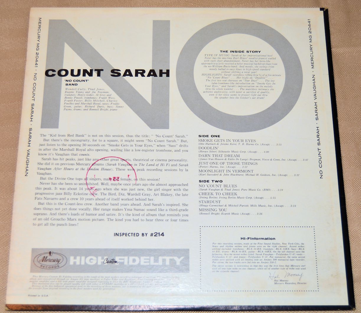 Vaughan, Sarah - No Count Sarah