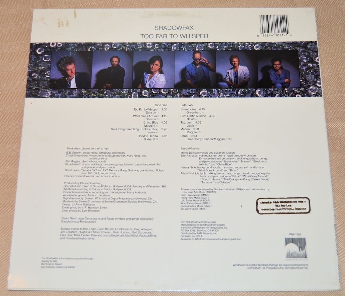 Shadowfax - Too Far To Whisper