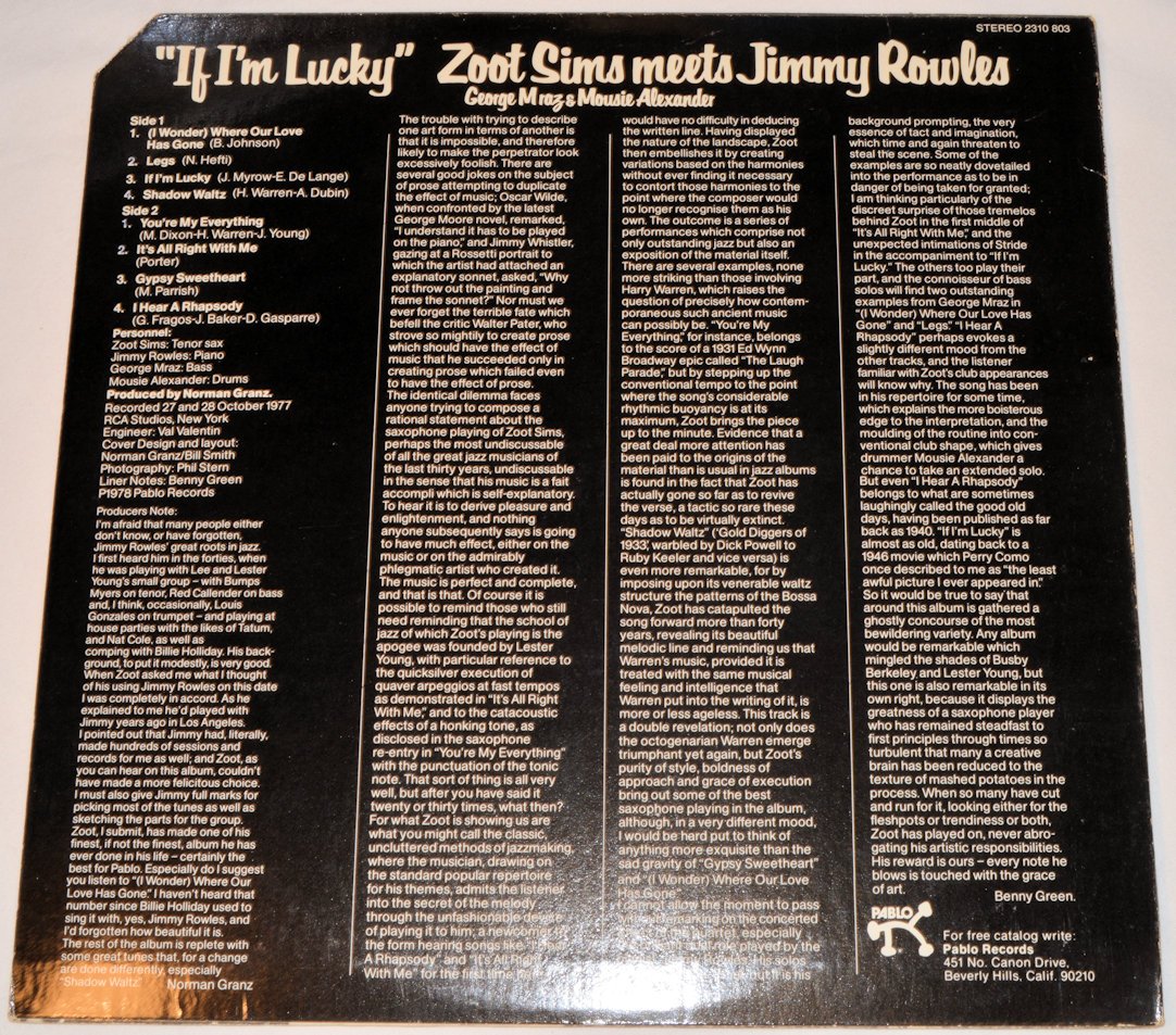 Sims, Zoot - If I'm Lucky