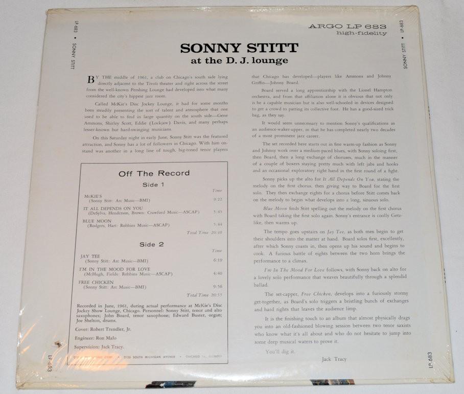 Stitt, Sonny - At DJ Lounge