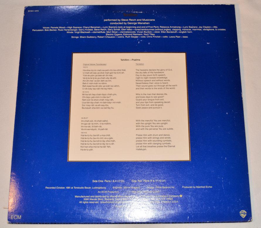 Reich, Steve - Tehillim