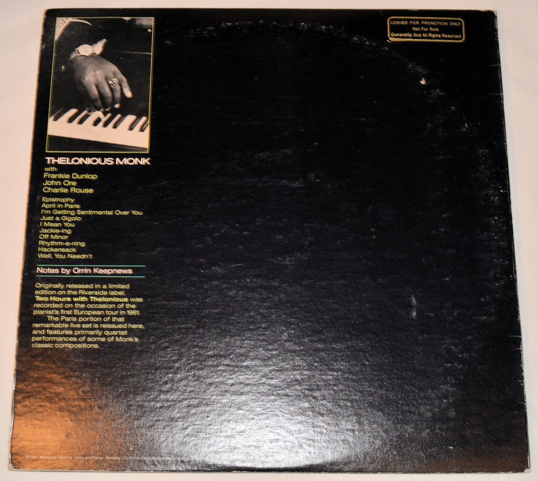 Monk, Thelonious - April In Paris / Live