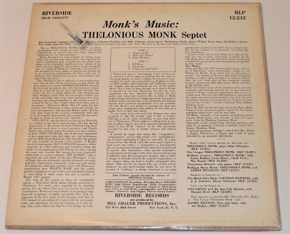 Monk, Thelonious - Monk's Music