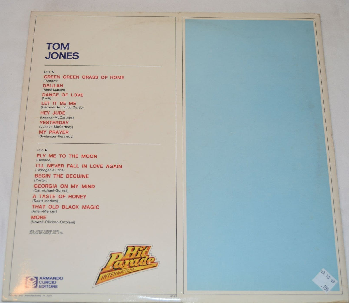 Jones, Tom - Hit Parade