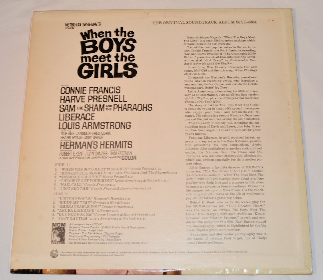 When The Boys Meet The Girls - Sam The Sham, Herman's Hermits, Connie Francis ++