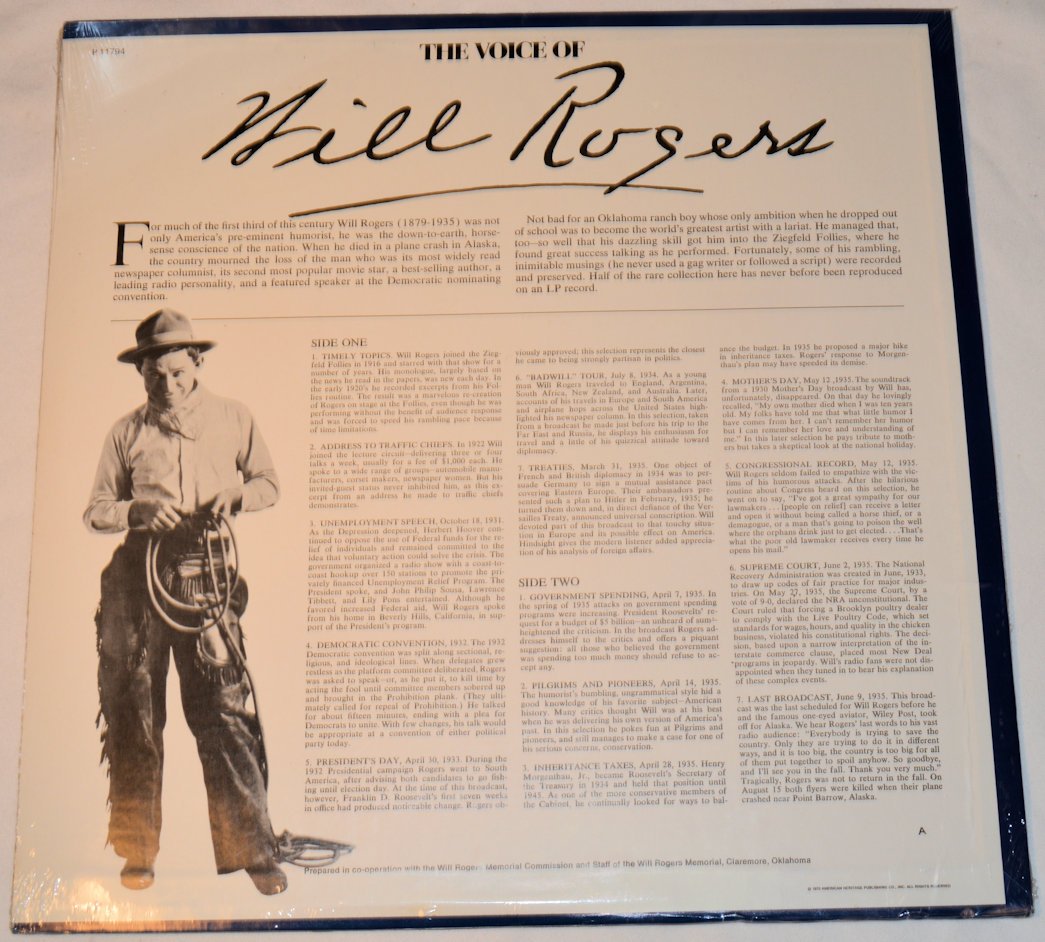 Miscellaneous - Voice of Will Rogers