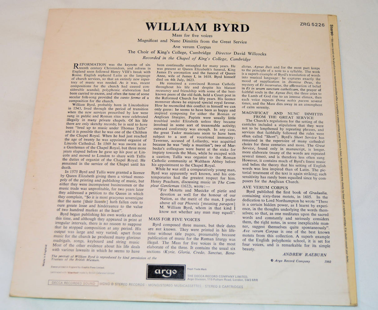 Byrd, William - Mass For Five Voices
