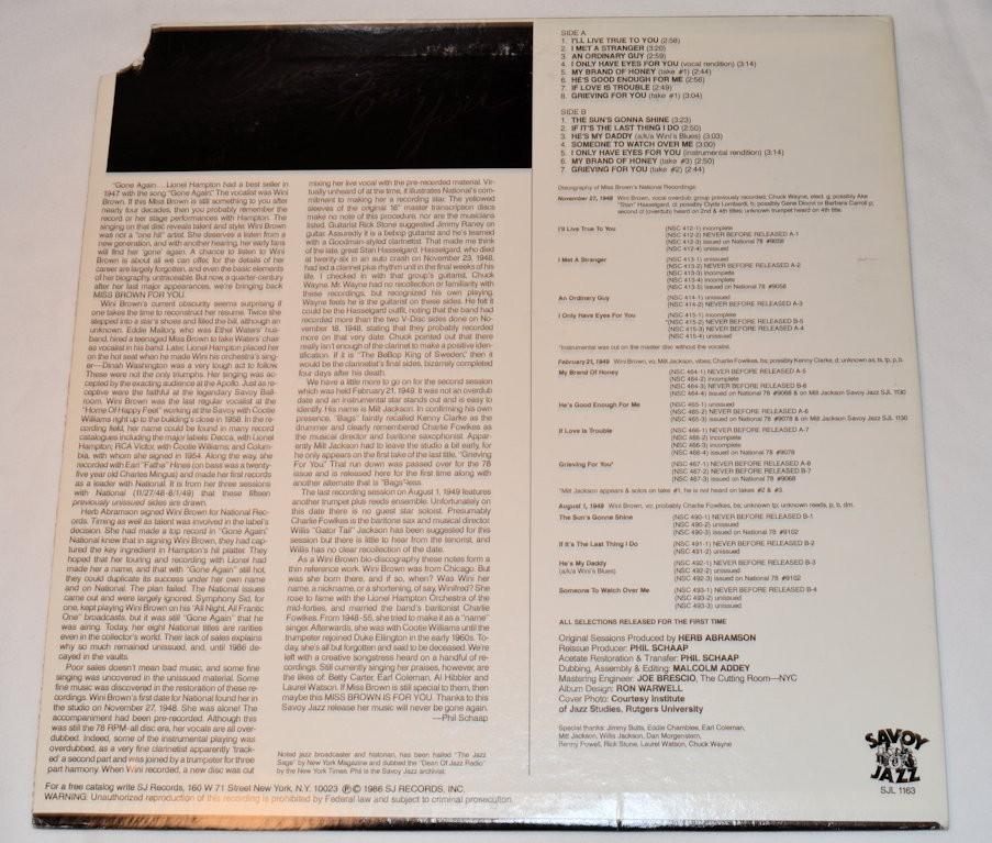 Brown, Wini - Miss Brown For You